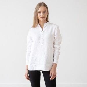 COOFANDY Elegant White Button-Down Shirt for Women